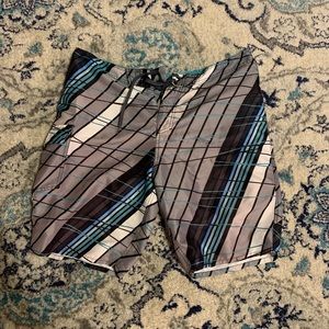 Size 38 Blue/Black/Gray Swim Shorts